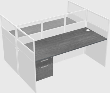 Shared rectangular cubicle