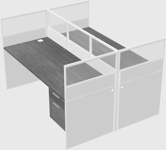 Shared rectangular cubicle