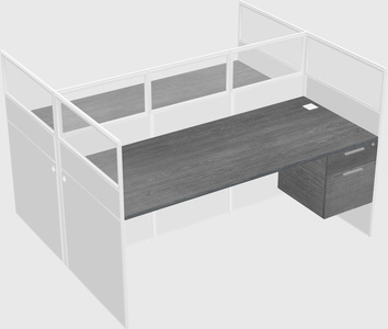 Shared rectangular cubicle