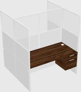 Shared rectangular cubicle