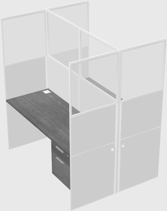Shared rectangular cubicle