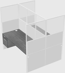 Shared rectangular cubicle