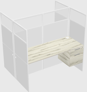 Shared rectangular cubicle