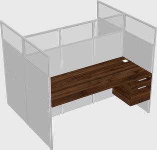 Shared rectangular cubicle