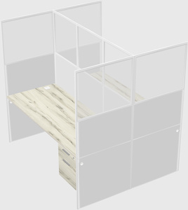 Shared rectangular cubicle
