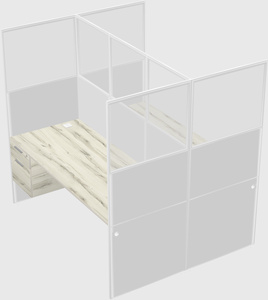 Shared rectangular cubicle