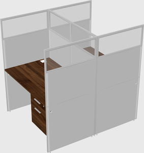 Shared rectangular cubicle