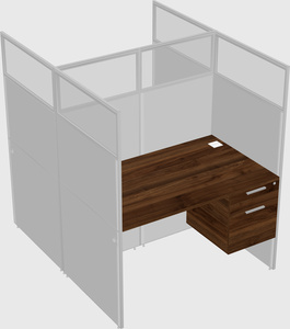 Shared rectangular cubicle