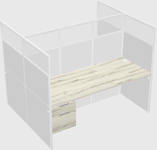 Shared rectangular cubicle