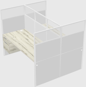 Shared rectangular cubicle