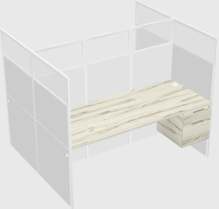 Shared rectangular cubicle