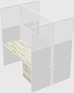 Shared rectangular cubicle