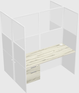 Shared rectangular cubicle