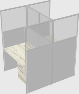 Shared rectangular cubicle