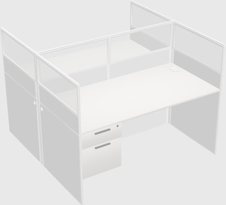 Shared rectangular cubicle