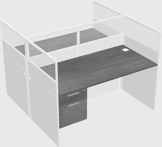 Shared rectangular cubicle