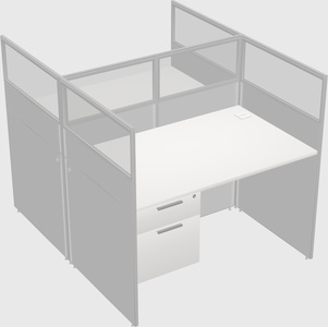 Shared rectangular cubicle