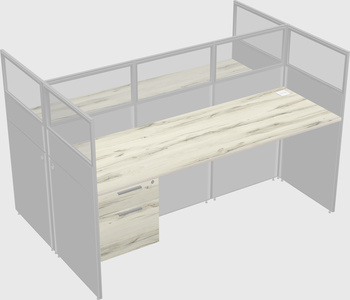 Shared rectangular cubicle