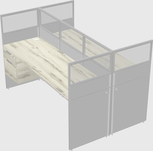 Shared rectangular cubicle