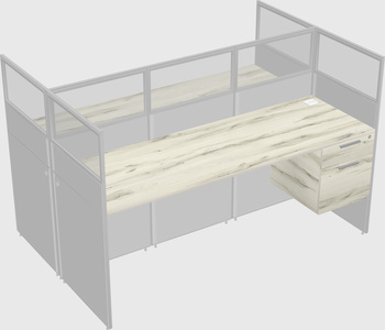 Shared rectangular cubicle