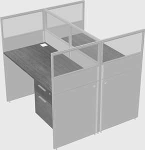 Shared rectangular cubicle