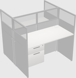 Shared rectangular cubicle