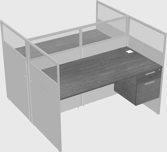 Shared rectangular cubicle
