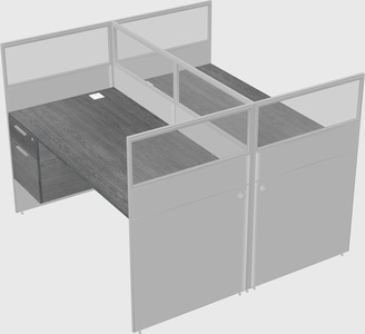 Shared rectangular cubicle