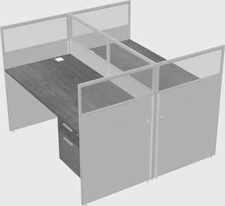 Shared rectangular cubicle