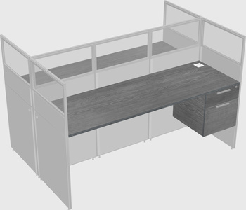 Shared rectangular cubicle