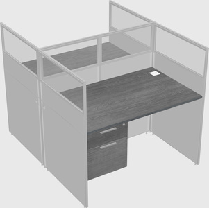 Shared rectangular cubicle
