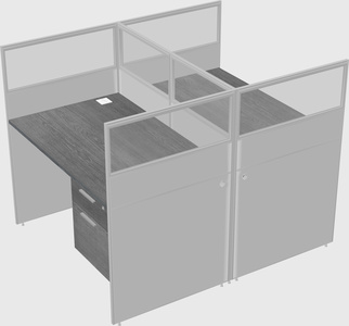 Shared rectangular cubicle