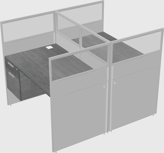 Shared rectangular cubicle