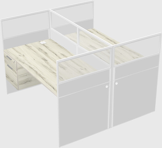Shared rectangular cubicle