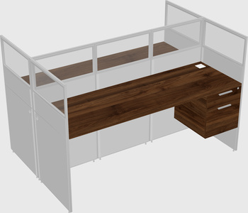 Shared rectangular cubicle