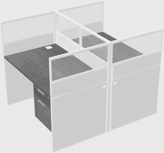 Shared rectangular cubicle