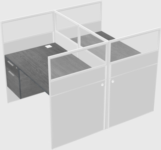 Shared rectangular cubicle