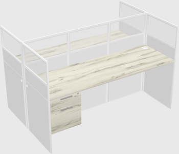 Shared rectangular cubicle