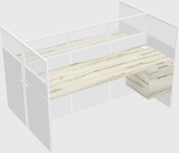 Shared rectangular cubicle