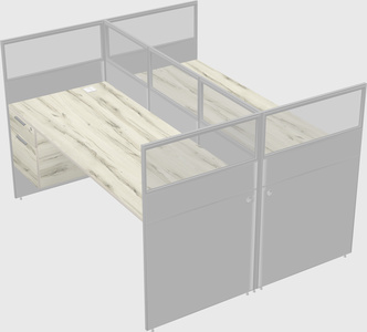 Shared rectangular cubicle