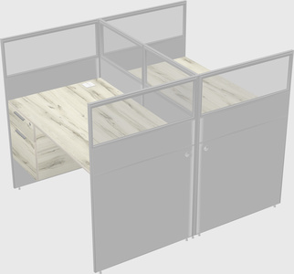 Shared rectangular cubicle