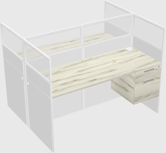 Shared rectangular cubicle