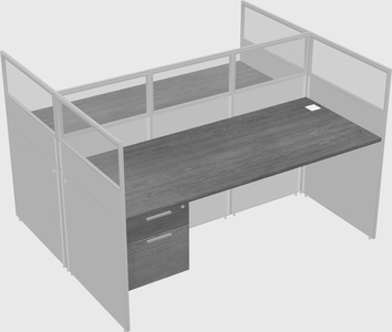 Shared rectangular cubicle