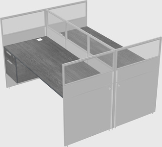 Shared rectangular cubicle