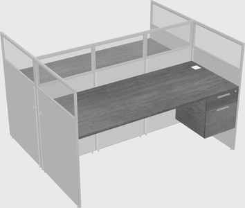 Shared rectangular cubicle