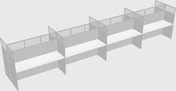 Shared rectangular cubicle