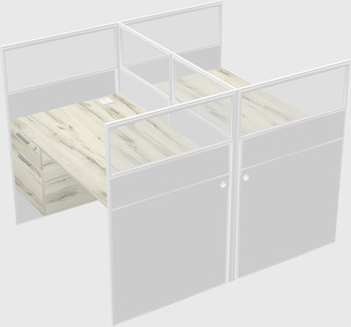 Shared rectangular cubicle