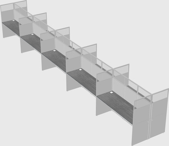 Shared rectangular cubicle