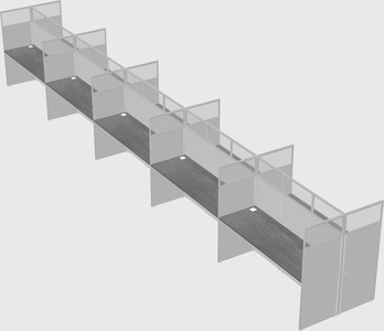 Shared rectangular cubicle