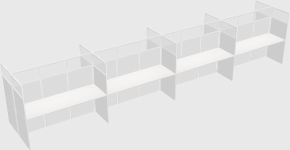 Shared rectangular cubicle